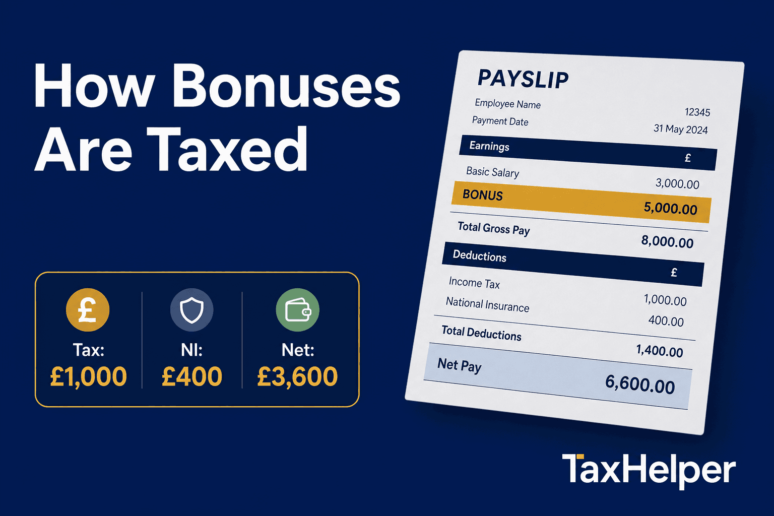 How bonuses are taxed in the UK — payslip breakdown